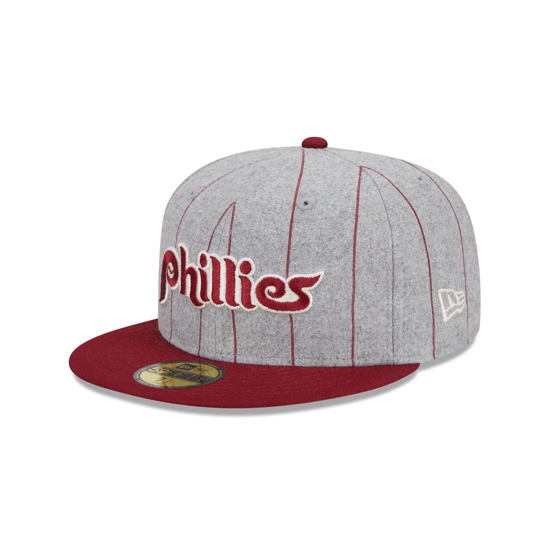 Philadelphia Phillies Heather Pinstripe 59Fifty Fitted MLB Vintage Snapback Baseball Cap Adjustable Streetwear Hat MLB Snapback Snapback Adjustable Vintage Streetwear Cap