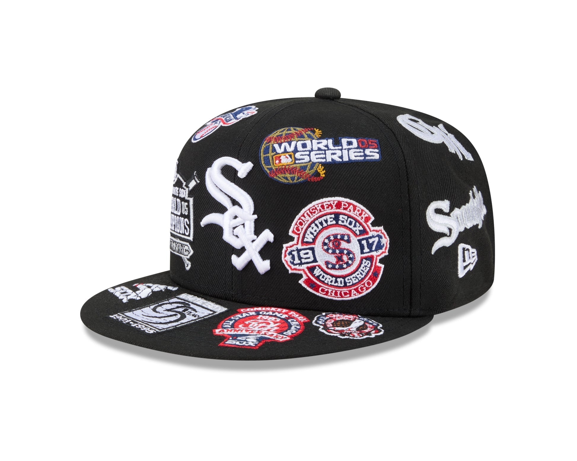 Chicago White Sox All Over Patch 59Fifty MLB Vintage Snapback Baseball Cap Adjustable Streetwear Hat MLB Snapback Snapback Adjustable Vintage Streetwear Cap