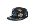 Miami Marlins All Over Patch 59Fifty MLB Vintage Snapback Baseball Cap Adjustable Streetwear Hat MLB Snapback Snapback Adjustable Vintage Streetwear Cap