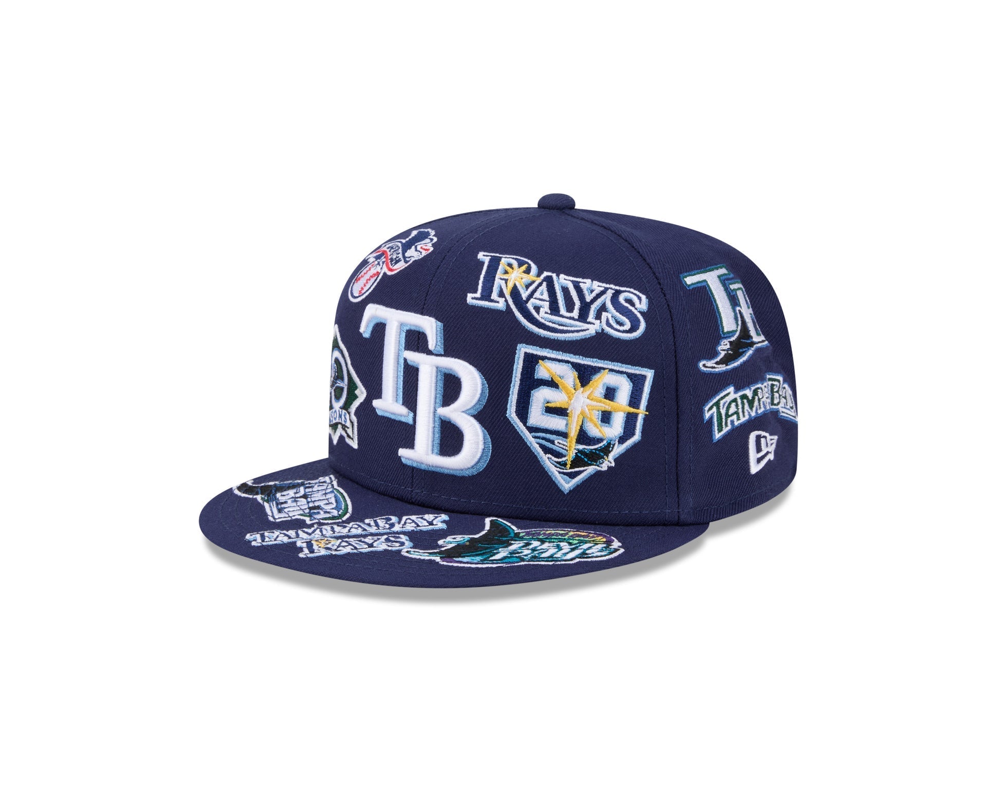Tampa Bay Rays All Over Patch 59Fifty Fitted MLB Vintage Snapback Baseball Cap Adjustable Streetwear Hat MLB Snapback Snapback Adjustable Vintage Streetwear Cap