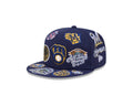 Milwaukee Brewers All Over Patch 59Fifty Fitted MLB Vintage Snapback Baseball Cap Adjustable Streetwear Hat MLB Snapback Snapback Adjustable Vintage Streetwear Cap