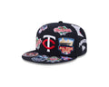 Minnesota Twins All Over Patch 59Fifty Fitted MLB Vintage Snapback Baseball Cap Adjustable Streetwear Hat MLB Snapback Snapback Adjustable Vintage Streetwear Cap