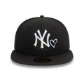 New York Yankees Heart Icon 59Fifty Fitted MLB Vintage Snapback Baseball Cap Adjustable Streetwear Hat MLB Snapback Snapback Adjustable Vintage Streetwear Cap