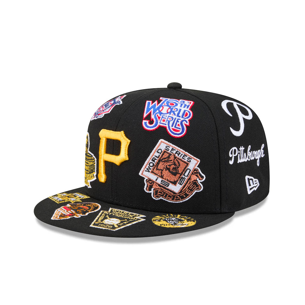 Pittsburgh Pirates All Over Patch 59Fifty MLB Vintage Snapback Baseball Cap Adjustable Streetwear Hat MLB Snapback Snapback Adjustable Vintage Streetwear Cap