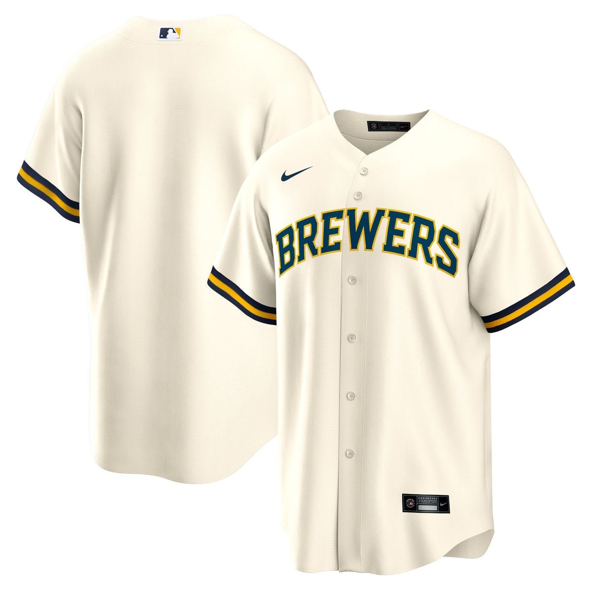 Milwaukee Brewers Nike Cream Jersey MLB Vintage Snapback Baseball Cap Adjustable Streetwear Hat MLB Snapback Snapback Adjustable Vintage Streetwear Cap