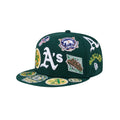 Oakland Athletics All Over Patch 59Fifty MLB Vintage Snapback Baseball Cap Adjustable Streetwear Hat MLB Snapback Snapback Adjustable Vintage Streetwear Cap