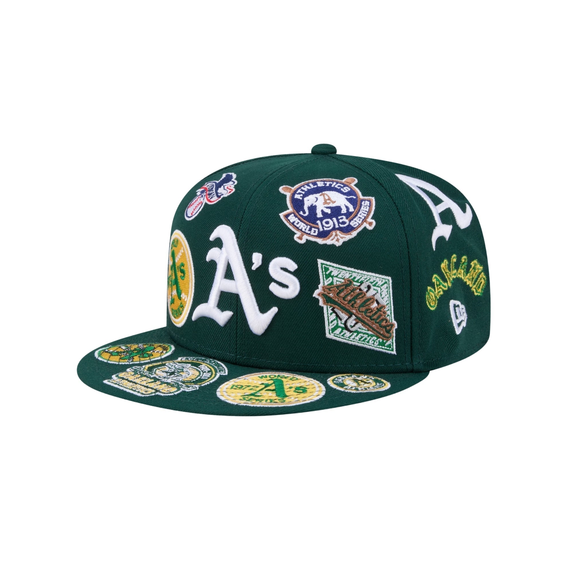 Oakland Athletics All Over Patch 59Fifty MLB Vintage Snapback Baseball Cap Adjustable Streetwear Hat MLB Snapback Snapback Adjustable Vintage Streetwear Cap