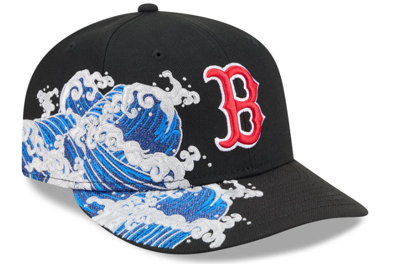 Boston Redsox Waves 59Fifty Fitted MLB Vintage Snapback Baseball Cap Adjustable Streetwear Hat MLB Snapback Snapback Adjustable Vintage Streetwear Cap