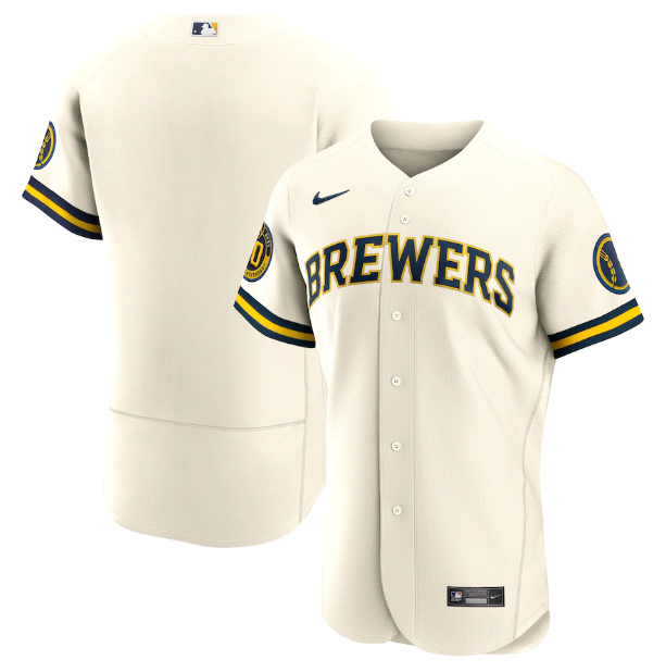 Milwaukee Brewers Authentic Cream Jersey MLB Vintage Snapback Baseball Cap Adjustable Streetwear Hat MLB Snapback Snapback Adjustable Vintage Streetwear Cap