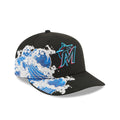Miami Marlins Waves 59Fifty Fitted MLB Vintage Snapback Baseball Cap Adjustable Streetwear Hat MLB Snapback Snapback Adjustable Vintage Streetwear Cap