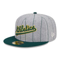 Oakland Athletics Heather Pinstripe 59Fifty Fitted MLB Vintage Snapback Baseball Cap Adjustable Streetwear Hat MLB Snapback Snapback Adjustable Vintage Streetwear Cap